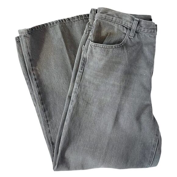 JBRAND Joan Cropped High Rise Wide Leg Jeans in Gray - Picture 3 of 11